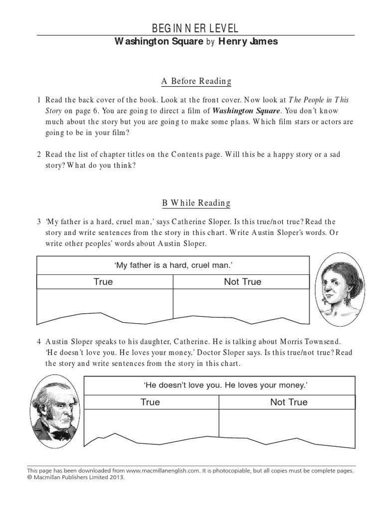 Washington Square Worksheet | PDF