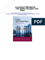 Cost Accounting A Managerial Emphasis 14th Edition Horngren Test Bank