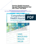 Comprehensive Health Insurance Billing Coding and Reimbursement 2nd Edition Vines Test Bank