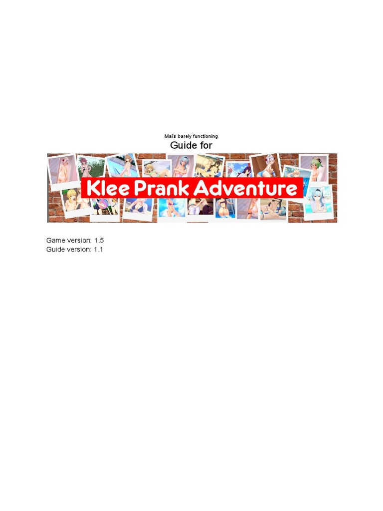 Klee's Prank Adventure Guide 1.1 | PDF