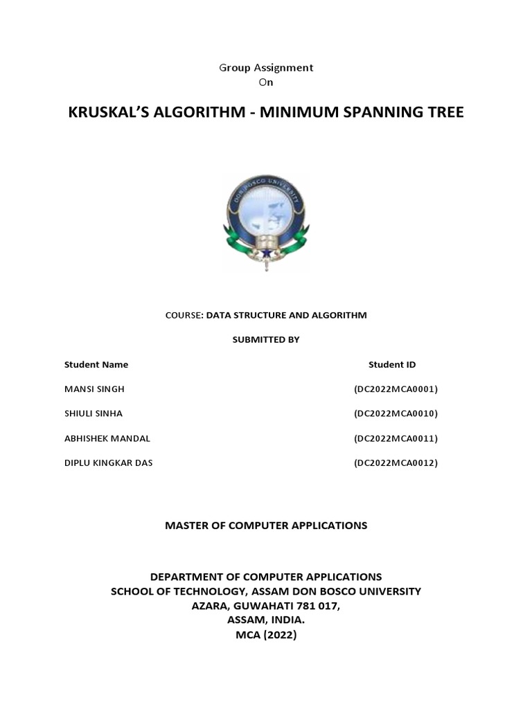 Kruskal Algorithm Discrete Mathematics And Its Applications