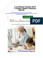 Essentials of Federal Taxation 2018 Edition 9th Edition Spilker Solutions Manual
