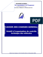 Cahier Des Charges General: Relatif À L'organisation Du Contrôle Technique Des Véhicules
