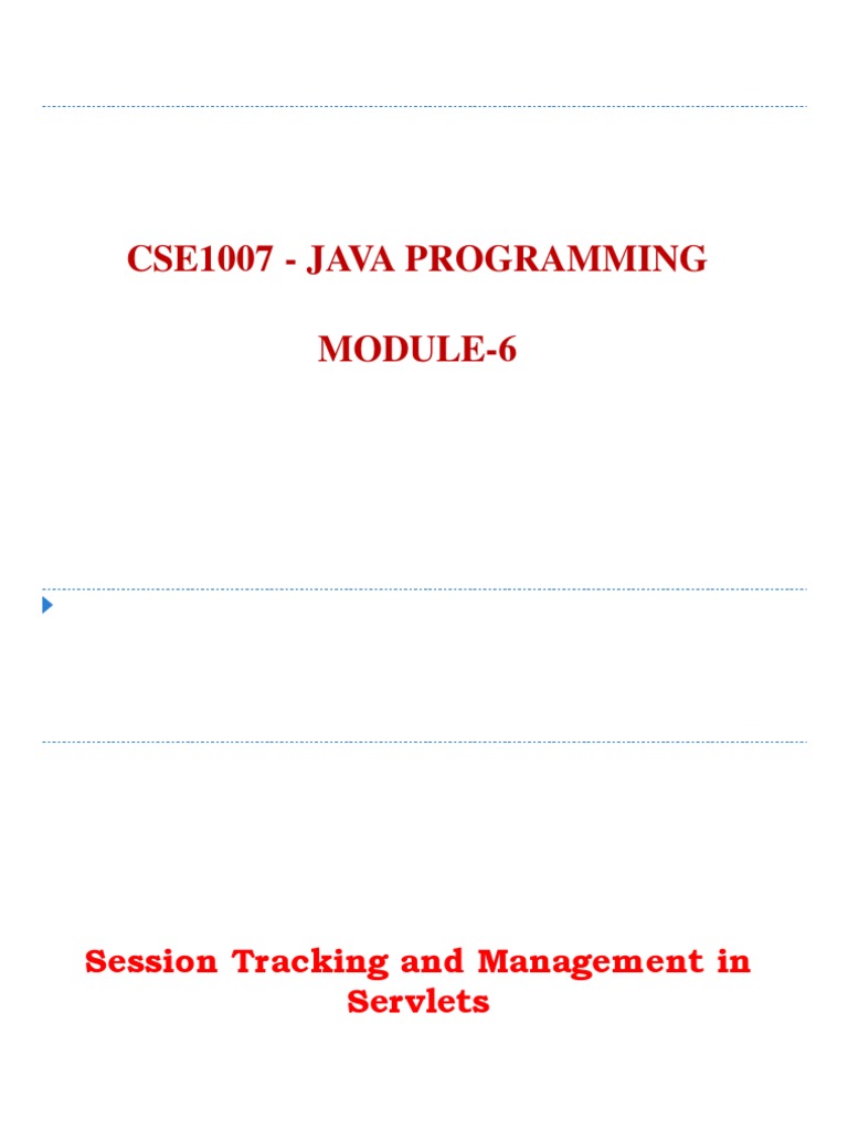 7 JAVA MODULE6 Session Tracking | PDF | Http Cookie | Networking