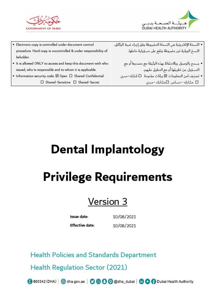 Dental Implantology Privilege Guidelines | PDF | Dental Implant | Dentistry
