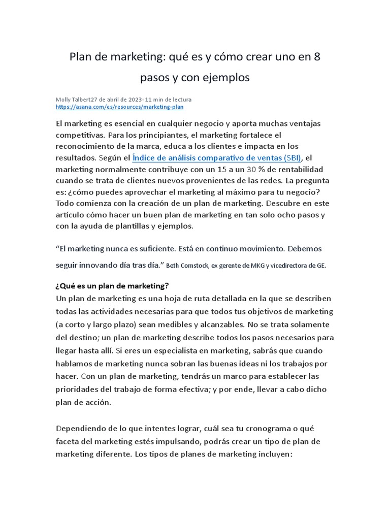 Cómo crear un plan de marketing eficaz | PDF | Marketing | Análisis FODA