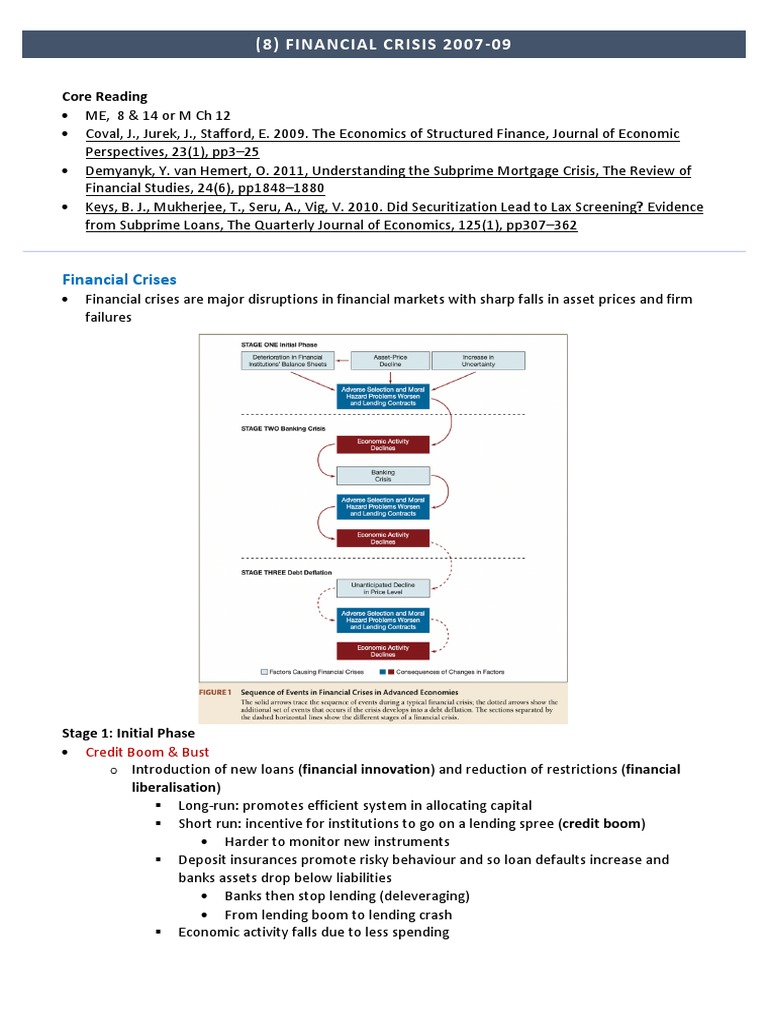 Financial Crisis 2007-09 | PDF | Collateralized Debt Obligation ...