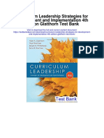 Curriculum Leadership Strategies For Development and Implementation 4th Edition Glatthorn Test Bank