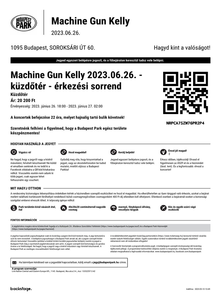 Ticketswap Machine Gun Kelly Ticket 19507233 PDF