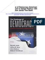 Challenge of Democracy American Government in Global Politics 13th Edition Janda Test Bank