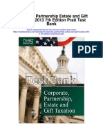 Corporate Partnership Estate and Gift Taxation 2013 7th Edition Pratt Test Bank