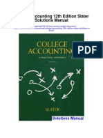 College Accounting 12th Edition Slater Solutions Manual