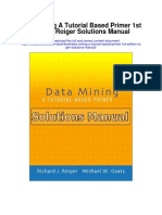 Data Mining A Tutorial Based Primer 1st Edition Roiger Solutions Manual