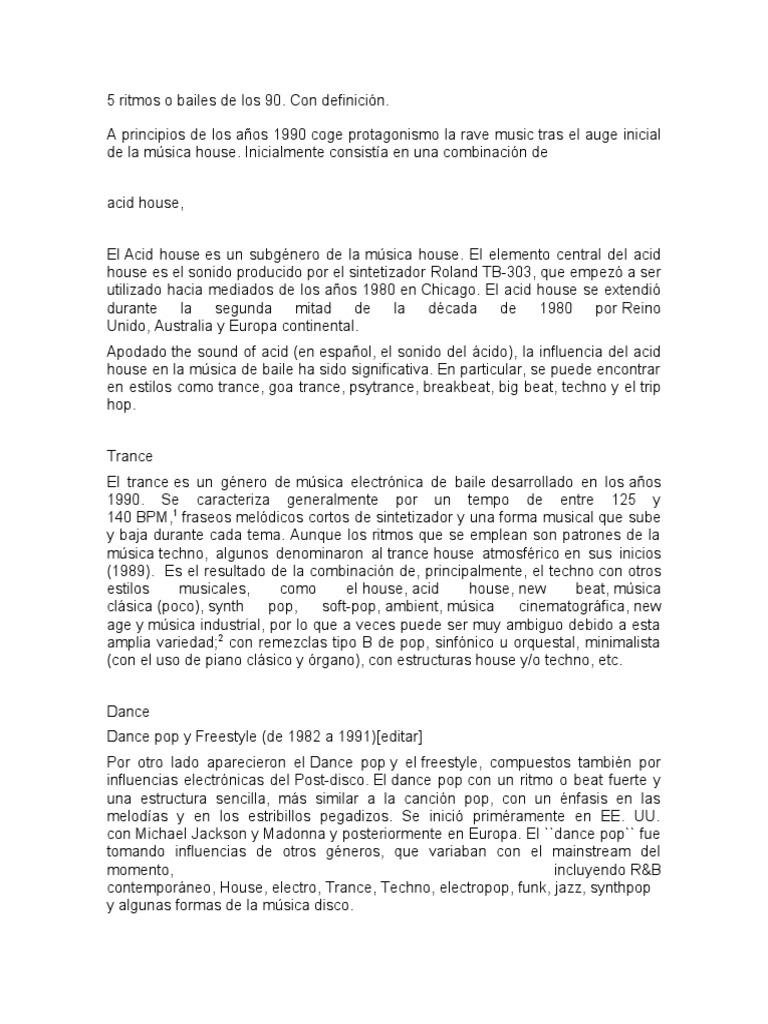 5 ritmos o bailes de los 90 download gr tis pdf dance pop m sica