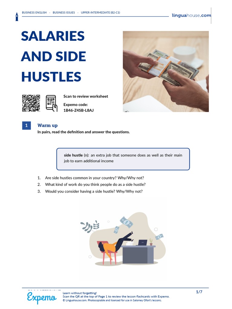 Salaries and Side Hustles British English Student PDF Cost Of