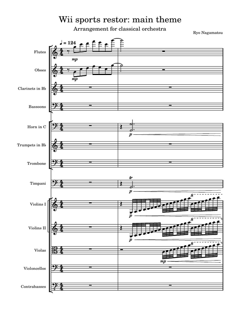 Wii sports restor main theme pdf compositions musical compositions