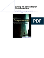 Entrepreneurship 9th Edition Hisrich Solutions Manual