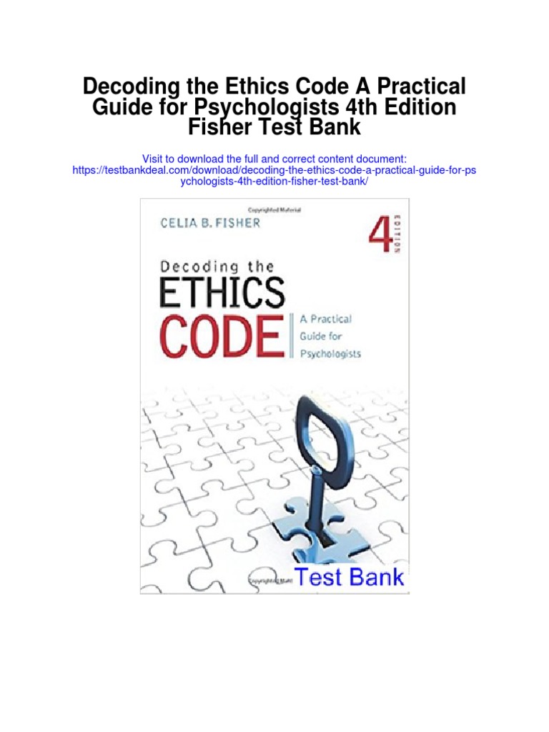 Decoding The Ethics Code A Practical Guide For Psychologists 4th