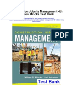 Construction Jobsite Management 4th Edition Mincks Test Bank
