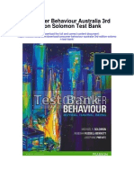 Consumer Behaviour Australia 3rd Edition Solomon Test Bank
