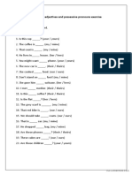 Possessive Adjectives and Pronouns Worksheet