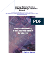 Contemporary Communication Systems 1st Edition Mesiya Solutions Manual