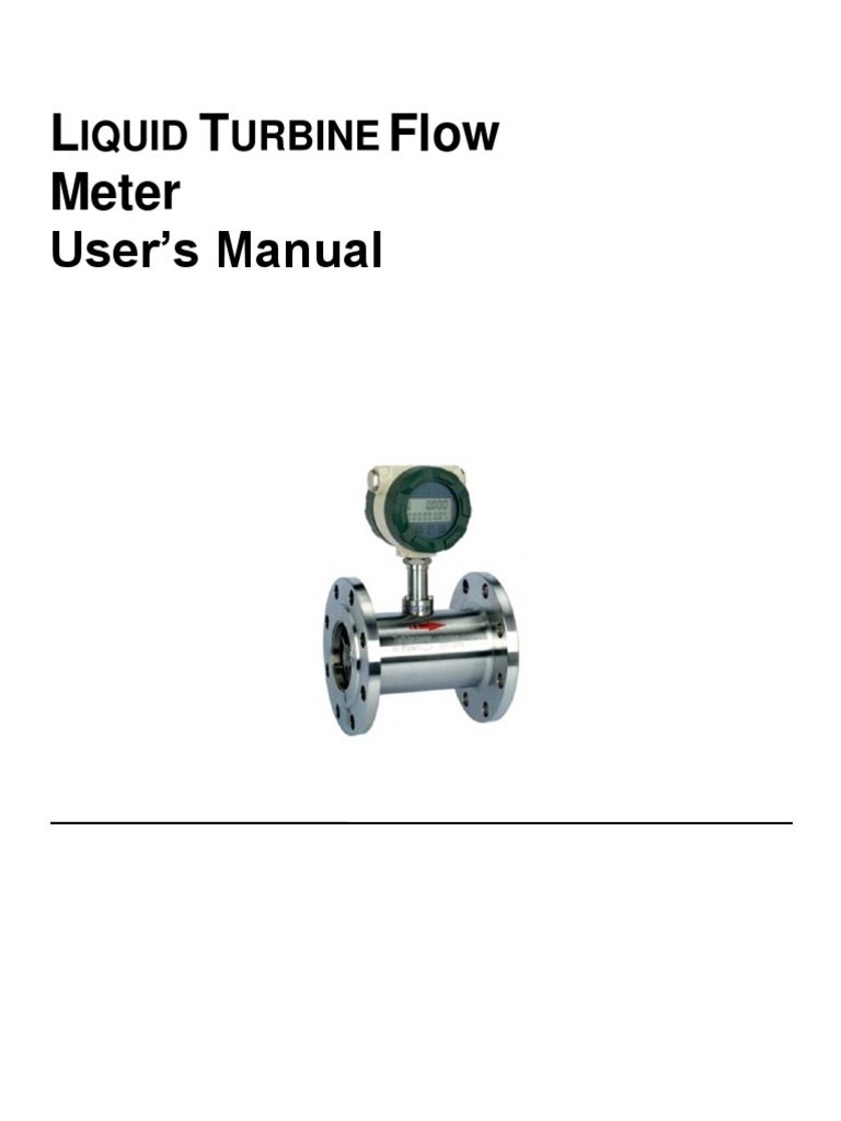 Turbine Flow Meter User Manual 003 Manual Del Medidor Pdf Flow