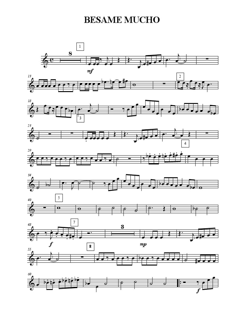 BESAME-MUCHO-SCORE - Score - Baritone | PDF
