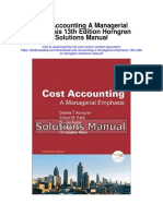 Cost Accounting A Managerial Emphasis 13th Edition Horngren Solutions Manual