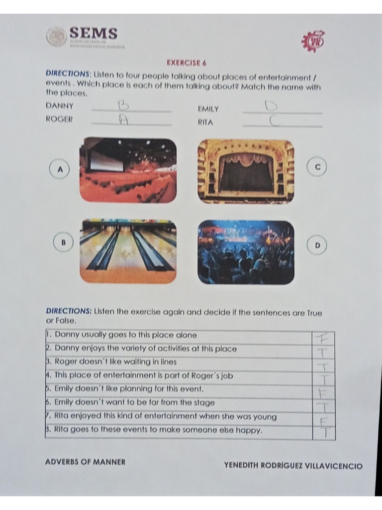 Adverbs Exercise 6 | PDF