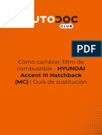 Cómo Cambiar - Filtro de Combustible - HYUNDAI Accent III Hatchback (MC) - Guía de Sustitución