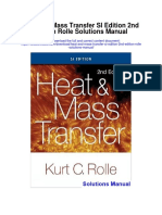 Heat and Mass Transfer Si Edition 2nd Edition Rolle Solutions Manual