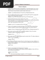 Alligation Math Practice for Pharmacy | PDF