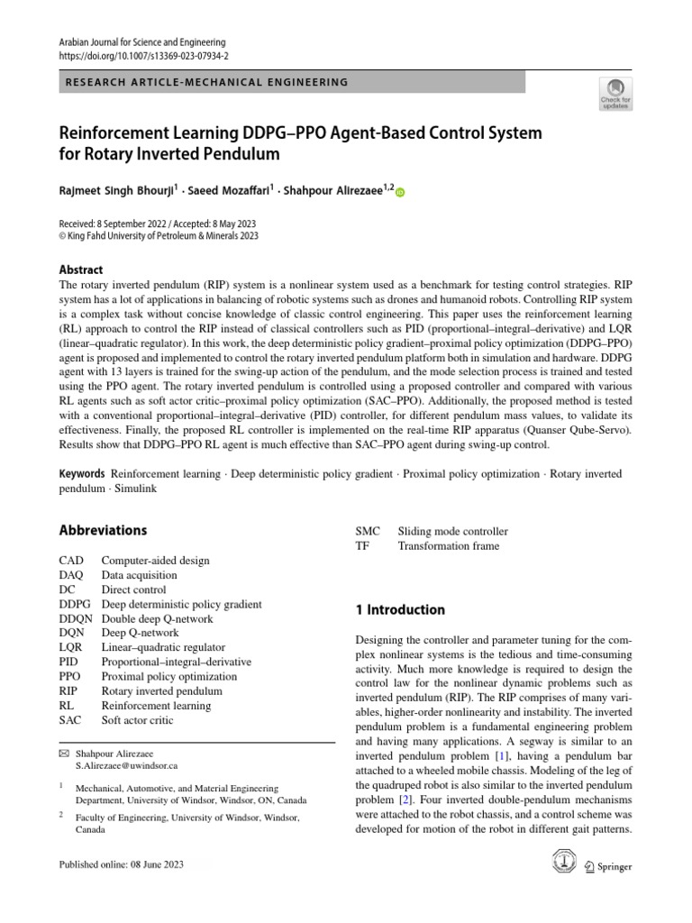 3.reinforcement Learning DDPGPPO AgentBased Control S Ystem PDF