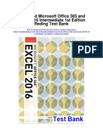 Illustrated Microsoft Office 365 and Excel 2016 Intermediate 1st Edition Reding Test Bank