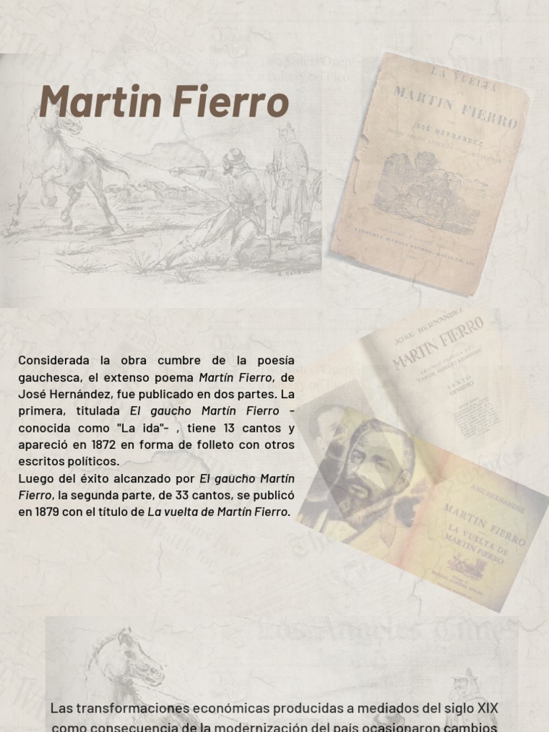 Presentación Martín Fierro Pdf Historia Clásicos