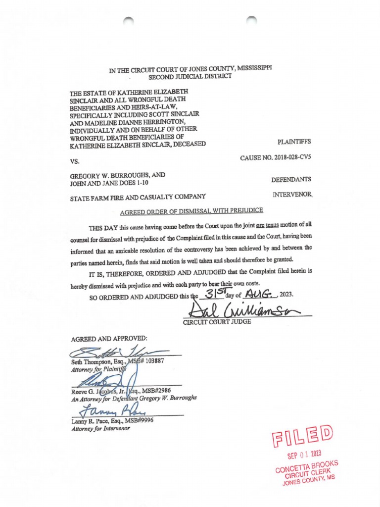 Agreed Order of Dismissal with Prejudice | PDF
