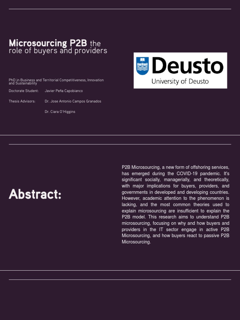 Understanding P2B Microsourcing in IT | PDF | Business | Economies