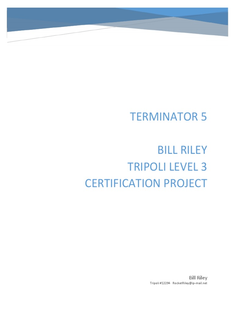 Terminator 5 Level 3 Certification Plan | PDF | Flight