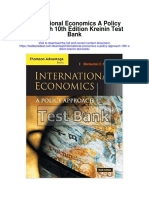International Economics A Policy Approach 10th Edition Kreinin Test Bank