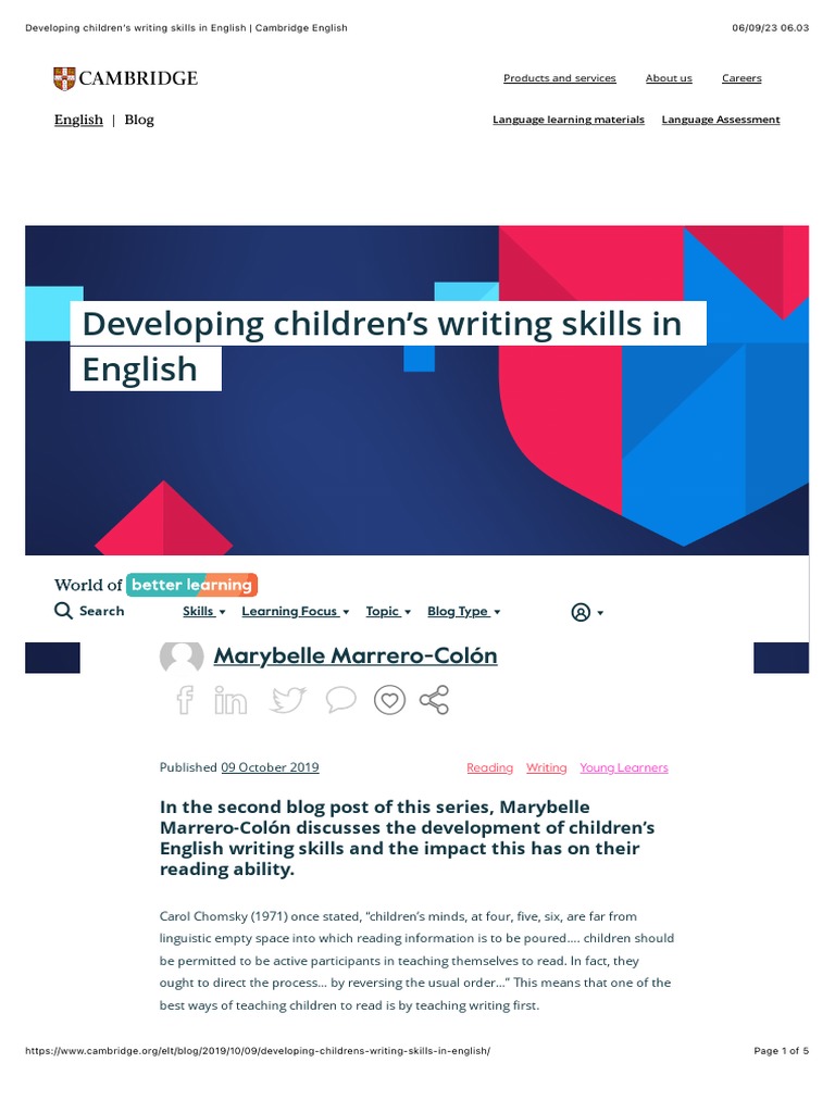Enhancing Children's English Writing Skills | PDF | Second Language ...