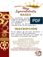 Convocatoria Miss Especialidades