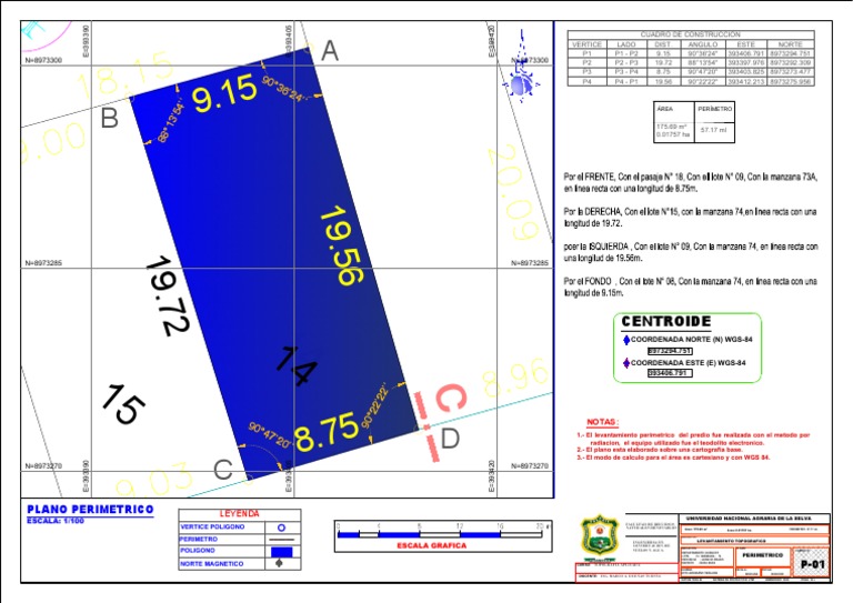 Plano Perimetrico Unas | PDF | Geofísica | Metrología