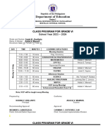 Class Prog and Schedule