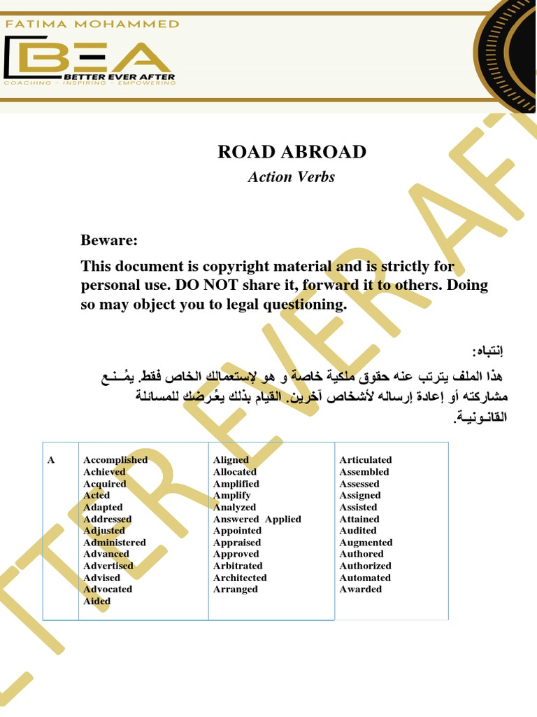 Action Verbs + Tips Full OFFER PDF