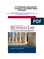 Essentials of Business Law and The Legal Environment 11th Edition Mann Test Bank