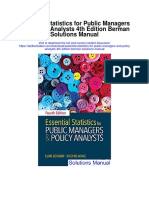 Essential Statistics For Public Managers and Policy Analysts 4th Edition Berman Solutions Manual