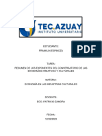 Exponentes Del Conversatorio de Las Economías Creativas y Culturales