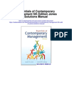 Essentials of Contemporary Management 5th Edition Jones Solutions Manual