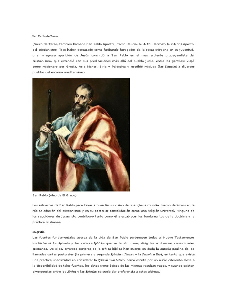 San Pablo De Tarso Pdf Pablo El Apóstol Bernabé